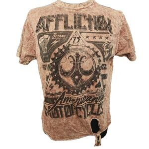 Affliction Women's S T-Shirt Skull Biker American Customs Grunge  Y2k Motorcycle